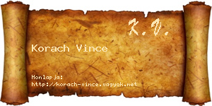 Korach Vince névjegykártya